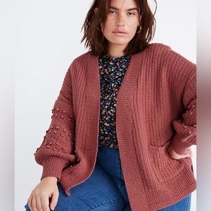 FLASH SALE ‼️ Madewell burnt orange bobble / pom pom cardigan XS